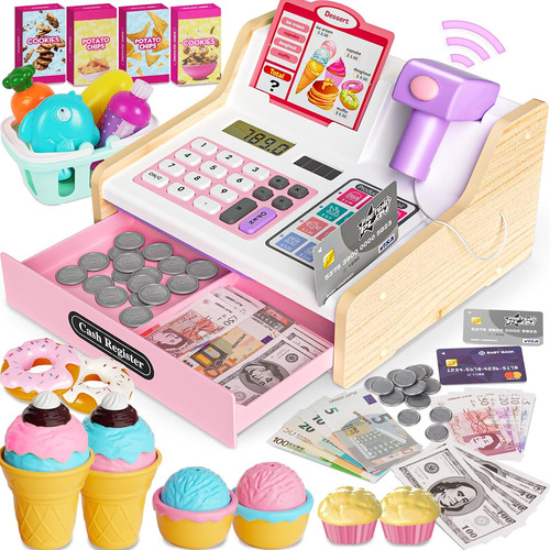 Wooden cash register for kids - register,