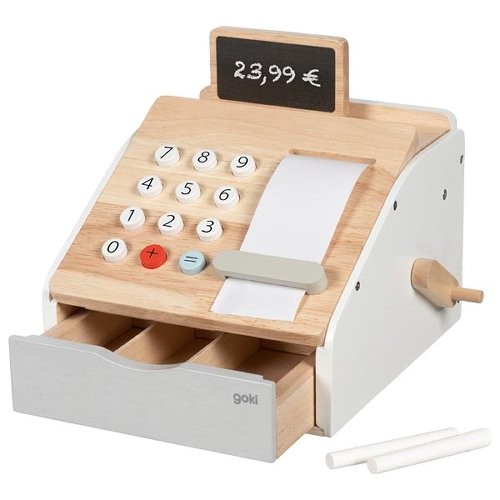 Wooden shop cash register - cash,