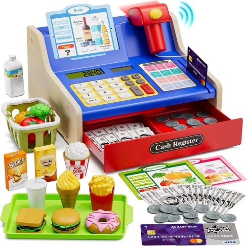 Wooden cash register for kids - for,